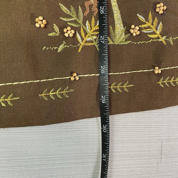 Alfred Dunner Button Up Blouse Women's 22W Brown Monkeys Palms Short Sleeve NWT - Picture 10 of 12